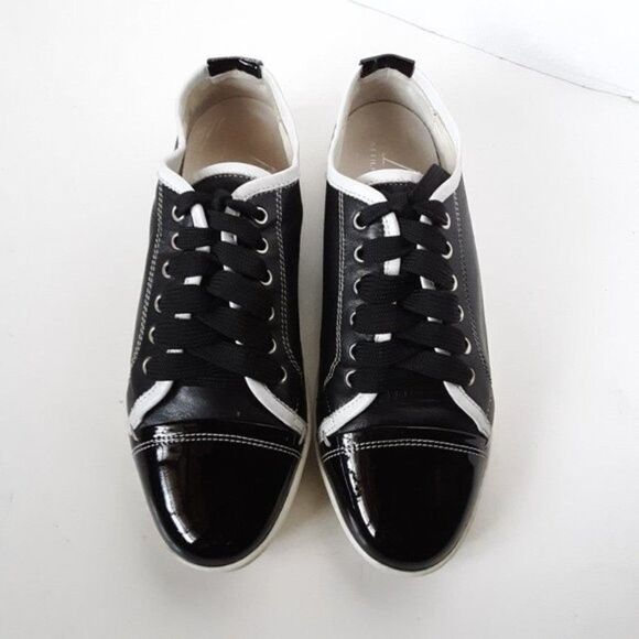 AGL Women's 36.5 US 6.5M Snesker Black Patent Leather Shoes - Picture 1 of 12